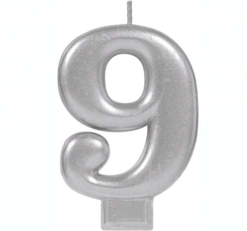 Metallic Silver Candle - No 9